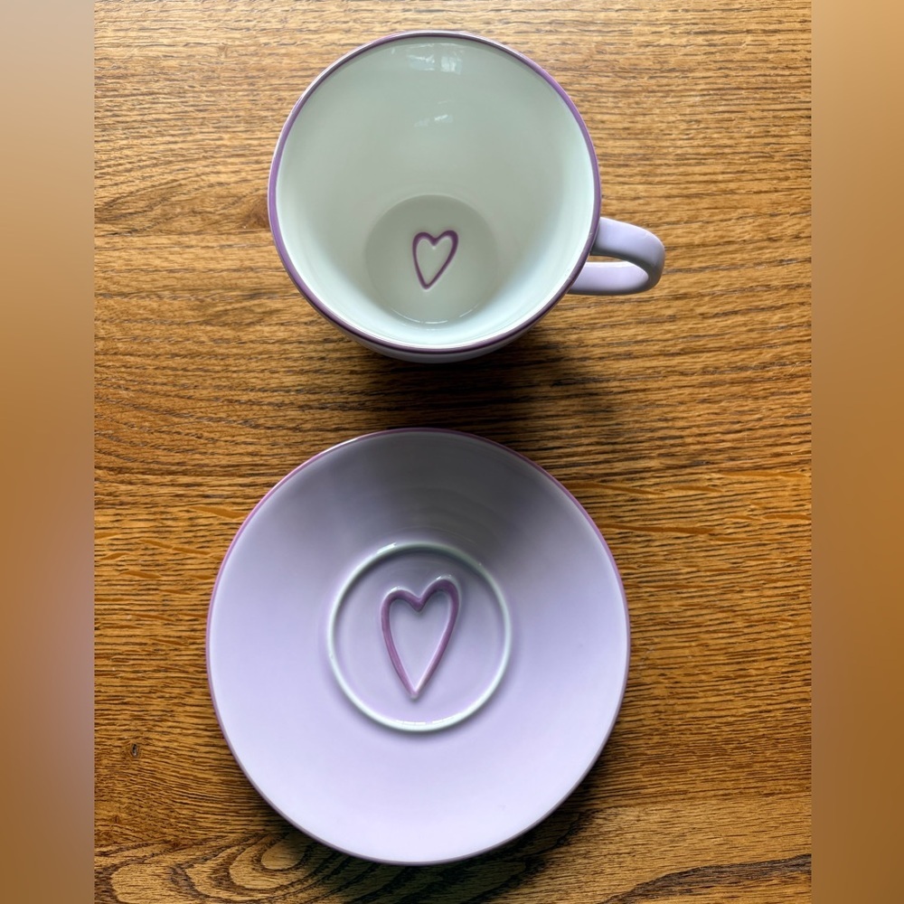 2006 Starbucks Lavender Coffee Mug and matching saucer- 12 oz cup. - Picture 7 of 13